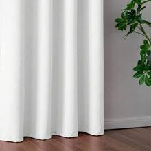 1 Piece Thermal Blackout Curtain 135x225 Cm, Total Light And UV Ray Blocking, Noise And Temperature Insulation, Ideal For Bedroom, Living Room Or TV Room - 白色 - 查看 4