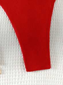 All-In-One Vacation Set: Red Bikini With Hat & Shades - 紅色 - 查看 3