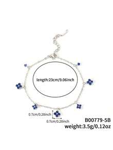 1pc Elegant Lucky Clover Shaped Chain Bracelet, Suitable For Casual Daily Wear - Multicolor - View 16