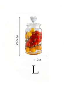 1pc Heart-Shaped Glass Storage Jar With Airtight Lid, Transparent Glass Candy/Food Container With Soft Cork Round Cover, Suitable For Spices, Salt, Sugar, Coffee, Tea, Capacity: 500ml, 800ml, 1200ml - Transparent Glossy Version - View 9