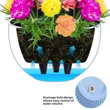 2pcs Double-Layer Hanging Baskets With Drainage Grooves, Honeycomb Pattern Design, 7 Color Options Available. Includes Plastic Flower Pot Hooks For Easy Installation. Suitable For Indoor And Outdoor Use. Made Of Durable Plastic Material, An Ideal Gift. - Flowerpot - View 7