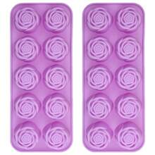 Molde de silicona con forma de rosa, apto para hacer chocolate, gelatina, jabón, helado, decoraciones de magdalenas, herramienta de cocina para hornear, regalo del Día de San Valentín - Multicolor - Ver 10