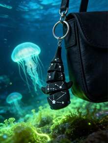 3D Printed Creative Space Shark Keychain Funny Ocean Creature Backpack Pendant Bag Charm Fashion Accessory Gift For Friends Keychain Accessories - Black - View 1