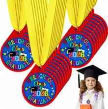 Sratte Kindergarten Preschool Graduation Medal For Kids Graduating Award Medals With Yellow Neck Ribbon For Students Graduation Party Favors Supplies, 2 Inch - Class Of 2026 - View 2