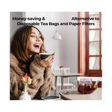 Extra Fine Mesh Tea Strainers For Loose Tea, Updated Slim Threaded Lid & 304 Stainless Steel, Filter Bags Diffusers, Loose Leaf Tea Steeper For Brew Tea Spices & Seasonings - Silver - View 4