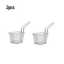 Cesta para papas fritas de grado comercial, estructura de metal resistente a la oxidación, adecuada para porciones individuales, ideal para bares y cafeterías, diseño de sobremesa que ahorra espacio, artículo esencial talla grande vendido para servicio de catering, accesorio de cocina popular - Plateado - Ver 10