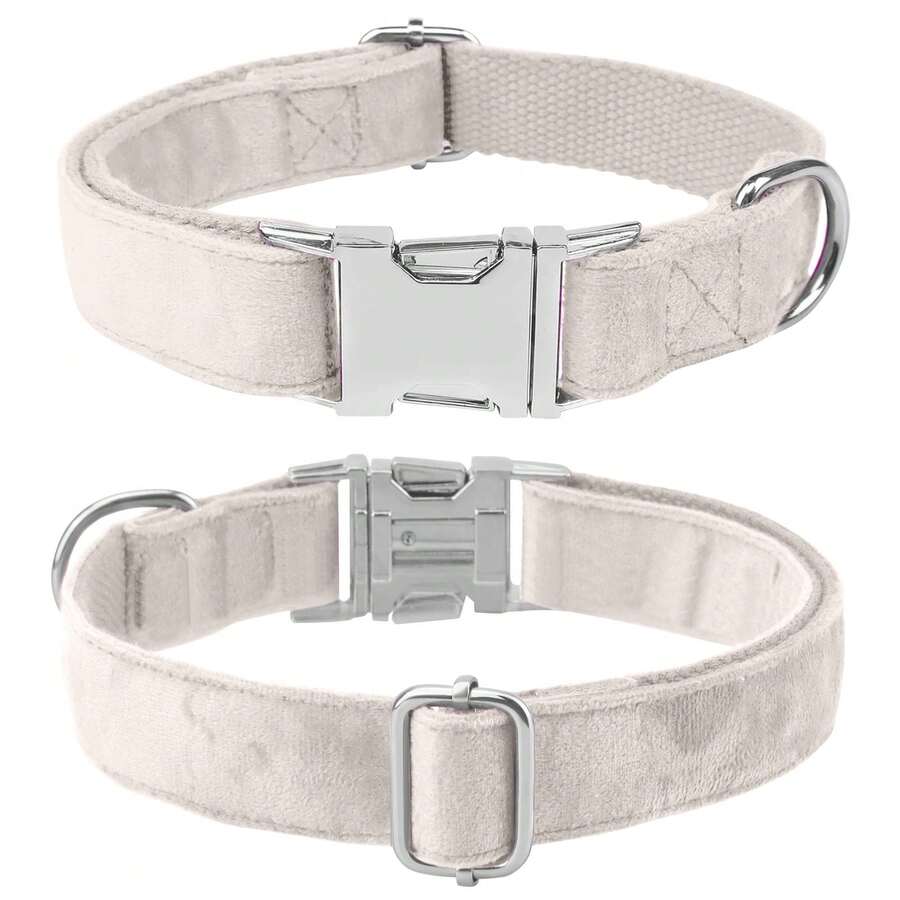Soft & Comfortable Fashionable Spring Dog Collar, Adjustable Small/Medium/Large Size, Suitable Gift For Male/Female Dogs - White - View 1