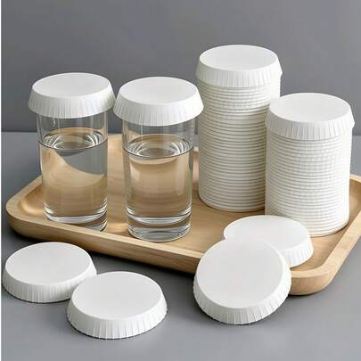 50/100/200 nắp giấy trắng cho cốc - Bền, có thể xếp chồng lên nhau, nắp chống bụi cho cốc du lịch - Dùng cho cà phê, trà, nước ép, thích hợp cho các bữa tiệc, dã ngoại, quán cà phê, nhà hàng, du lịch và các sự kiện, dùng cho cả đồ uống nóng và lạnh - Giữ đồ uống sạch sẽ và