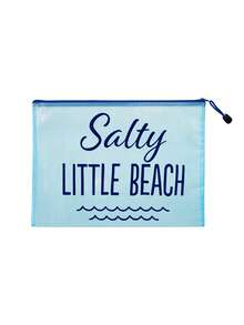 Waterproof Fashion Beach Bag, Printed With "Salty Little Beach" Ocean Wave Pattern. Large Capacity Transparent Cosmetic Bag, Nylon Zipper, Lightweight, Suitable For Spring And Summer Storage, Perfect For Swimming, Beach, Diving And Summer Vacation, Students Back To School, Lightweight Sun Protection Storage Bag, Suitable For Gifts To Friends, Family, Besties, Classmates. Perfect Gift And Souvenir For Birthdays, Holidays, Parties, Weddings (Bridesmaids), Teacher's Day. Cruise Essential, Graduation Season, Back To School, School Opening Gift - Multicolor - View 13