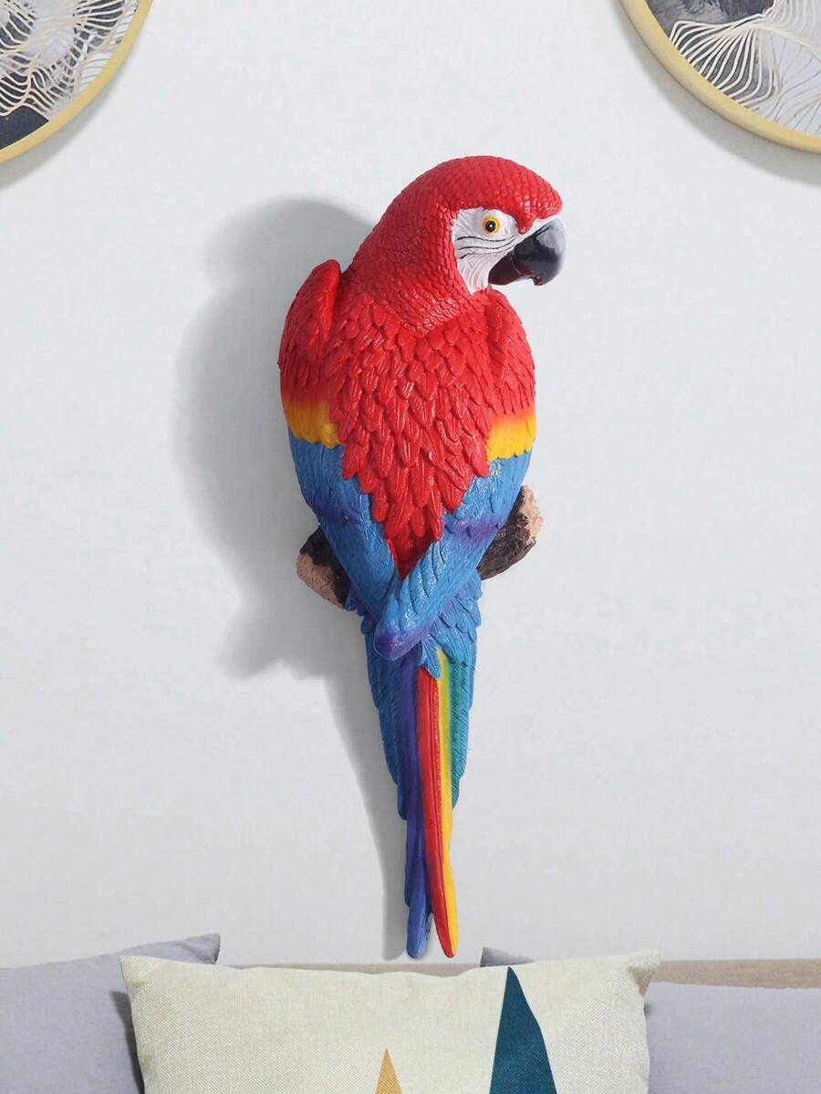 1pc - Handmade Parrot Sculpture - Vibrant Color, Detailed Resin Art Statue, Suitable For Home And Garden Decor - Ideal Gift For Bird And Art Lovers, Perfect For Indoor Decoration - 1PC - View 1