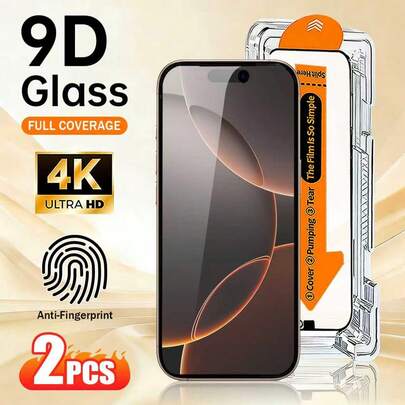 Yezodawee Bộ 2 miếng dán màn hình cường lực 4K Ultra HD bóng bẩy, tương thích với iPhone 17/17 Pro/17 Pro Max/17 Air/16e/16/16 Pro Max/16 Plus/15 Pro Max/14/13/12 Mini/11 XR X XS Max, dán dễ dàng chỉ với một cú nhấp chuột, bảo vệ toàn màn hình, chống bám vân tay, bền bỉ, kèm dụng cụ.