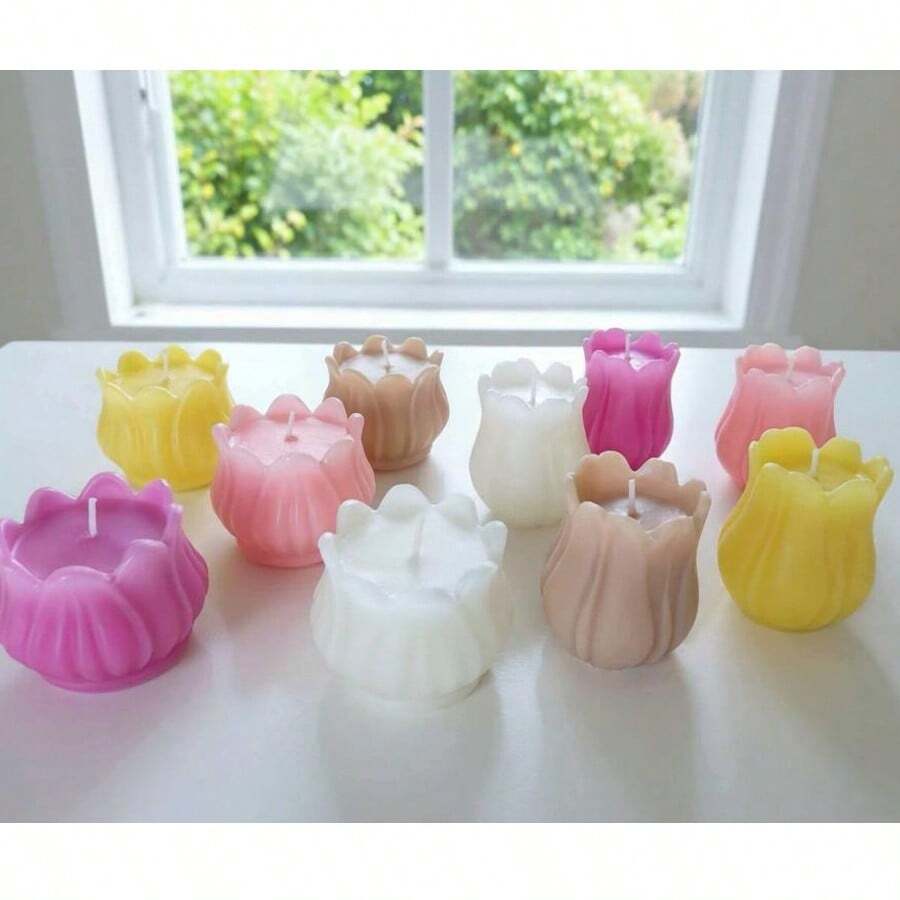 1个郁金香造型香薰蜡烛,2种款式家居装饰品 - 1PC - 查看 1