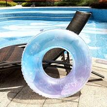 Flotador inflable con anillo de natación con estrellas degradadas y brillo, grueso y a prueba de fugas, accesorio de piscina y playa para la familia en verano - flotador - Ver 3