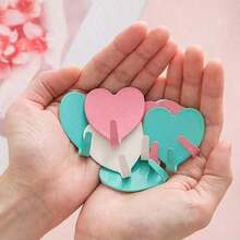 Móc dán hình trái tim màu hồng nữ tính, móc trang trí hình trái tim bằng thép không gỉ cho phòng bé gái dịu dàng. - Nhiều màu - Xem 6