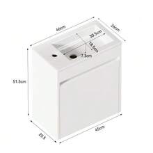 Black 46cm Bathroom Cabinet With Ample Storage Space And A Soft-Close Door For Quiet Closing. - White - View 8
