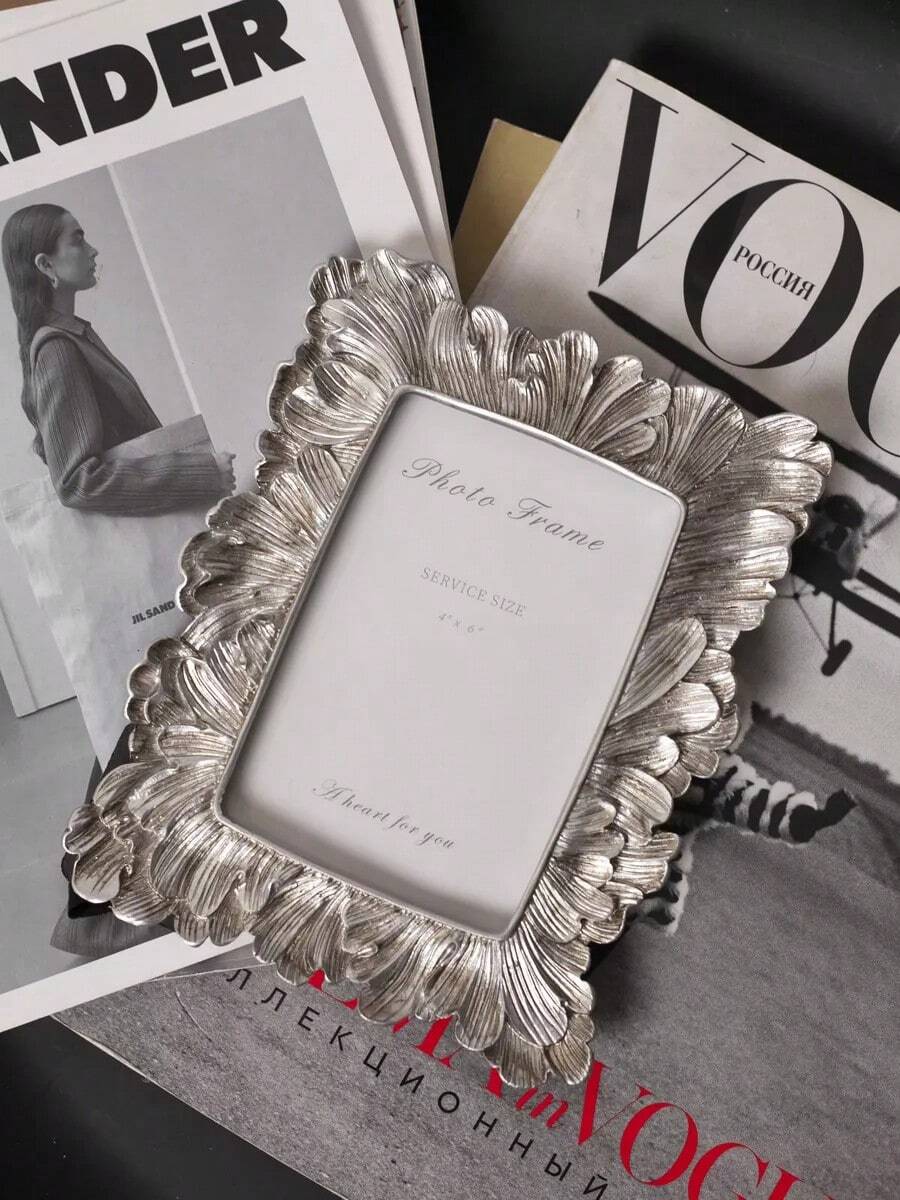 Silver Floral Photo Frame - Vintage Embossed Picture Stand Suitable For Wedding, Anniversary And Birthday Gifts - Multiple Styles - View 1