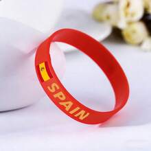 1 pezzo Braccialetto in silicone con bandiera nazionale 2026, regalo per tifosi di Coppa del Mondo di calcio, cinturino commemorativo, circonferenza 23cm - Braccialetto della Coppa del Mondo - Visualizzare 15
