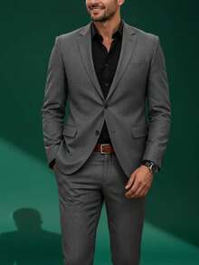 Men's Microfiber Melange Premium Emporio Colombo Suit - 深灰色 - 查看 8