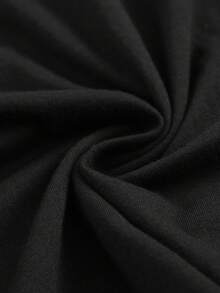 Camiseta de manga corta - Blusa casual de cuello redondo ultra cómoda, adecuada para todas las estaciones, con elasticidad media - Lavable a máquina, ideal para Pascua, Halloween, Día de Acción de Gracias.| Prenda esencial para el guardarropa de todo el año, ideal para combinaciones de capas y atuendos casuales. - Negro - Ver 3
