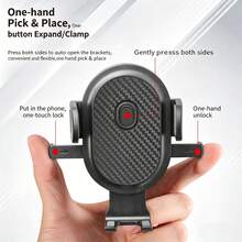 Giá đỡ điện thoại gắn khe gió ô tô khóa một chạm, móc kim loại chắc chắn, chống trượt, đa năng. - màu đen - Xem 3
