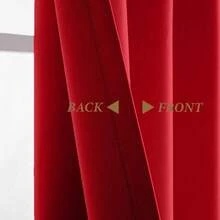 1 Piece Thermal Blackout Curtain 135x225 Cm, Total Light And UV Ray Blocking, Noise And Temperature Insulation, Ideal For Bedroom, Living Room Or TV Room - 大紅色 - 查看 5