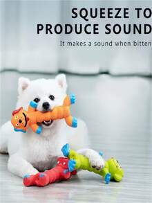 Monkey Hippo Shaped Rubber Pet Teething Toy, Suitable For Small, Medium, And Large Dogs, Bite-Resistant And Wear-Resistant, With Sound Effects - Multicolor - View 3