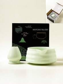 500ml/17oz Ceramic Matcha Bowl With Export, Japanese-Style Tea Bowl For Whisking And Pouring Tea, Handmade Matcha Tea Bowl For Matcha Ceremony And Daily Or Festival Use, Also Can Be Used As Kitchen Decor, Replaceable Matcha Set, Suitable For Matcha Lovers And Beginners, Can Be Given As Holiday Gifts To Loved Ones, Friends, Mother's Day Gifts (Mint Green) - Mint Green - View 1