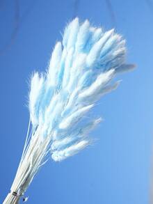 55-60 Stems Random Delivery, Approximately 16.5 Inch Faux Bunny Tail Grass In Khaki Color, Suitable For Boho Style Floral Decor, DIY Crafts, Home Kitchen And Wedding Decor, Christmas And Thanksgiving Decoration, DIY Wreath Decor - Sky Blue - View 5