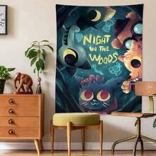 Night In The Woods Classic Anime Printed Large Wall Tapestry Hanging Tarot Hippie Wall Rugs Dorm Cheap Hippie Wall Hanging - 圖2 - 查看 3