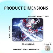 Esports Pro Glass Mouse Pad, Micro Etch Texture, Smooth & Controlled, Fast Reflex For FPS, Waterproof Anti-Sweat, Non-Slip Rubber Base, Long Life, Ideal For PC Gaming Setup - Thickness: 0.3cm/0.12inch - View 12