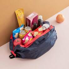Foldable Reusable Grocery Shopping Bag - Large Capacity, Shoulder Strap, Suitable For Shopping And Travel - Multicolor - View 3
