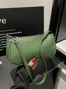 1pc This Stylish, Solid-Color, Retro-Style Shoulder Bag/Underarm Bag Features A Unique Design Suitable For Various Occasions. Versatile And Versatile, It'S Perfect For Outdoor Activities, Playtime, Commuting, And More, Making It A Perfect Gift For Teenagers. - Multicolor - View 11