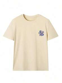 3pcs/Set Summer New Floral Print Casual Round Neck Short Sleeve T-Shirt, Fashionable & Versatile Women Tops Pink - 深灰色 - 查看 7