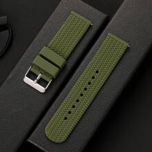 Men Tire Texture Watch Band 18mm 20mm 22mm 24mm Quick Release Spring Bar Waterproof Replacement Silicone Watch Strap - Mouldless - View 27