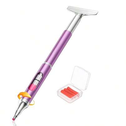 1pc - Diamond Art Drawing Pen, Reusable Crayon, Accessory For Diamond Art Kits, Self-Adhesive Drill Pen (With Metal Correction Plate), Suitable For DIY Art Creations