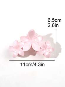 3件套酒红色鸡蛋花拼布发爪，高冠发髻夹，发爪夹，韩式简约柔美风格，甜美少女风，清新优雅，适合海滩、通勤、郊游、野餐、派对、旅行、生日等场合。 - 彩色 - 查看 3