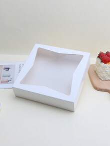 3个/6个装新款烘焙盒，带窗口披萨盒，松饼盒，纸杯蛋糕盒，挞盒，包装盒，夏季野餐盒，烘焙食品外卖盒，饼干糕点通用包装盒 - 彩色 - 查看 10