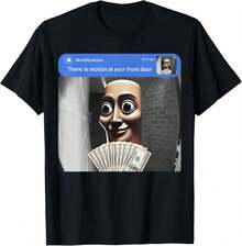 There Is Motion At Your Front Door Tung Tung Tung Sahur Meme T-Shirt - màu đen - Xem 6