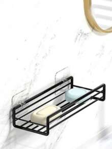 1 chiếc giá đựng đồ dùng phòng tắm bằng thép không gỉ có giác hút, kệ đựng đồ trong phòng tắm, giá để đồ trong nhà vệ sinh. - màu đen - Xem 7