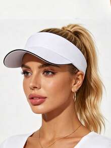 1/2pcs Women's Summer Outdoor Sports Ponytail Sun Hat, Foldable Portable Beach Hat, Suitable For Outdoor Sports, UV Protection - Multicolor - View 14