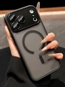 Phone Case - Luxury Matte Hard Shockproof Phone Case Compatible With Iphone 17 Pro Max Air 16 15 14 13 12 11 Pro Max Plus With Lens Protector Translucent Magnetic Wireless Charging 17 Pro Cases Shockproof Men Women Back Cover - Black - View 2