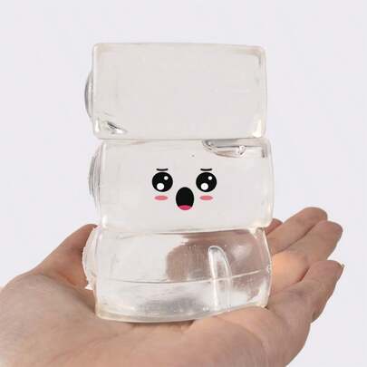 Schylling 1pc Transparent Squeeze Toy, Squishy Slow Rebound Rectangular Tofu Stress Relief Ball