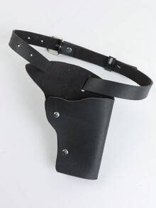 1pc Bao súng đùi và bắp chân bằng da PU phong cách vintage, dây đeo điều chỉnh được kiểu cao bồi miền Tây, phụ kiện đạo cụ cosplay, phù hợp cho mô hình súng đồ chơi, thiết bị chiến thuật màu đen - ZSJ - Xem 7