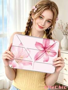 粉色百合花图案保护套，兼容 iPad Air 8(M4)2026(11 英寸)、Air 4/5 10.9 英寸、7/8/9 10.2 英寸，内置笔槽，兼容三星 Tab S6 10.4 英寸，兼容 Kindle 第 11 代(2022/2024)、Kindle Clara 2E、Clara Colour、Clara BW (6 英寸) 和 Libra Colour (7 英寸)，可爱少女时尚设计，平板电脑桌面装饰，生日和节日礼物。 - 彩色 - 查看 2