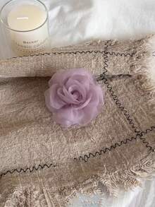 1pc 6cm/2.36in Small Solid Color Mesh Flower Hair Clip, Suitable For Daily Wear, Party And Wedding Occasions Summer Hair Accessories Beach Claw Clips Vacay Hair Claw Elegant Hair Clutch - Multicolor - View 15
