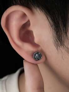 2 đôi bông tai kẹp từ tính đính đá Cubic Zirconia thời trang dành cho nam giới, thích hợp để đeo hàng ngày, dự tiệc, dịp năm mới, Giáng sinh, quà tặng Ngày Valentine. - Nhiều màu - Xem 2