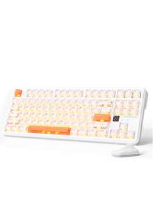 Teclado mecánico inalámbrico ATTACK SHARK X87, con receptor inalámbrico de 8K, batería de 10000mAh, pantalla de matriz de puntos, iluminación RGB de 16.8M, intercambiable en caliente, programable, adecuado para jugadores de PC - Ver 13