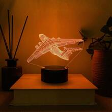1pc Creative Airplane Shaped Night Light, Gift For Friends, Color Changing Decorative Lamp For Room Atmosphere - Multicolor - View 4