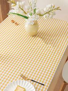 1pc Spring/Summer Casual Sweet Plaid Tablecloth, Breathable Lightweight Suitable For Picnic, Party, Living Room, Dining Room, Home Decor - Multicolor - View 8