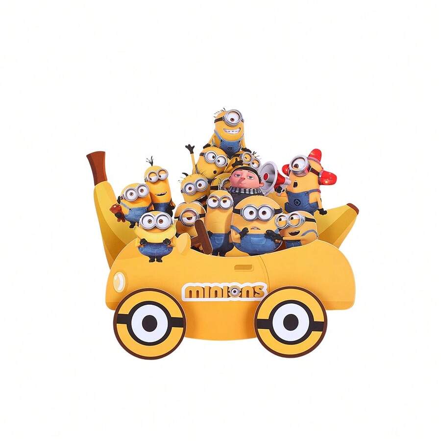 Miniso 1pc 3D Pop-Up Birthday Card With Minion Design, Despicable Me Themed Happy Birthday Pop-Up Card With Envelope, Cute Banana Minion Design, Ideal Birthday Gift For Fans - D - View 1